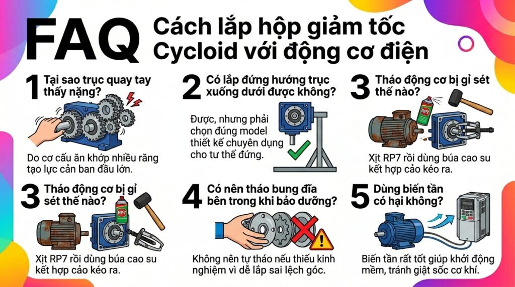 FAQ Cách lắp hộp giảm tốc Cycloid với động cơ điện