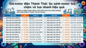 Giá motor điện Thành Thái: So sánh motor tua chậm và tua nhanh hiệu quả.