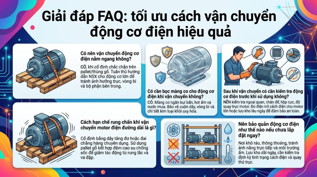 Giải đáp FAQ: tối ưu cách vận chuyển động cơ điện hiệu quả.