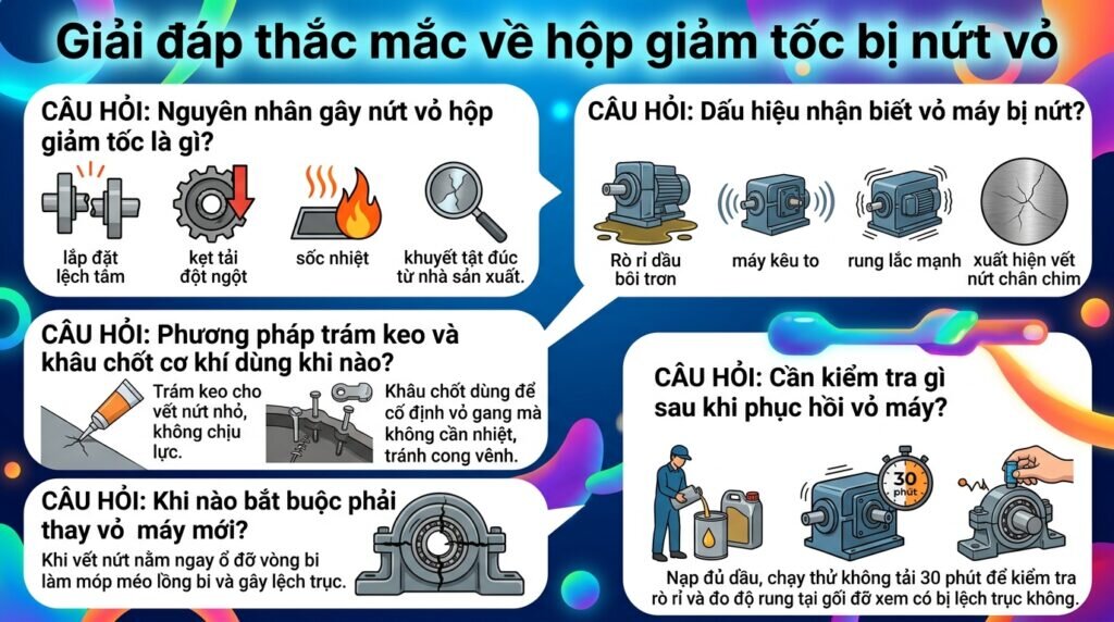 Giải đáp thắc mắc về hộp giảm tốc bị nứt vỏ