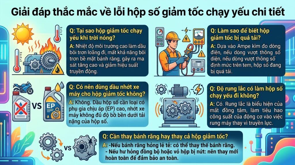 Giải đáp thắc mắc về lỗi hộp số giảm tốc chạy yếu chi tiết
