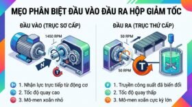 Mẹo phân biệt đầu vào đầu ra hộp giảm tốc