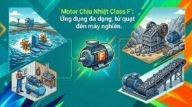 `Motor Chịu Nhiệt Class F`: Ứng dụng đa dạng, từ quạt đến máy nghiền.