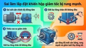 Sai lầm lắp đặt khiến hộp giảm tốc bị rung mạnh.