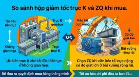 So sánh hộp giảm tốc trục K và ZQ khi mua.