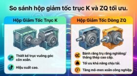 So sánh hộp giảm tốc trục K và ZQ tối ưu.