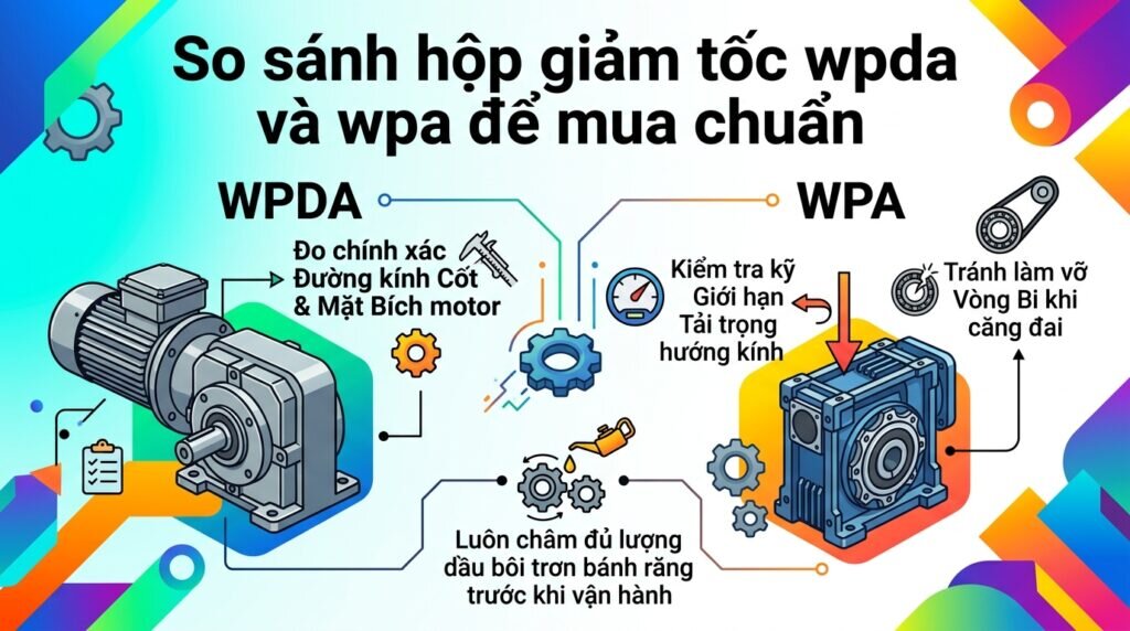 So sánh hộp giảm tốc wpda và wpa để mua chuẩn