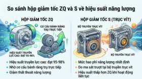 So sánh hộp giảm tốc ZQ và S về hiệu suất năng lượng