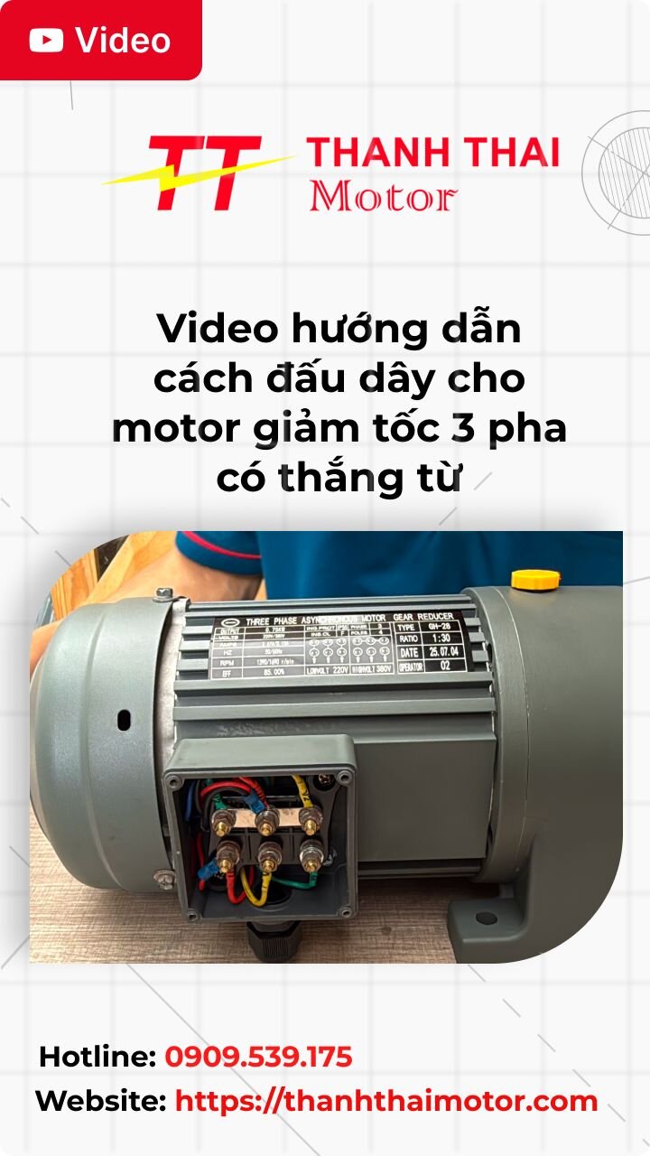Thumb video hướng dẫn cách đấu dây cho motor giảm tốc 3 pha có thắng từ