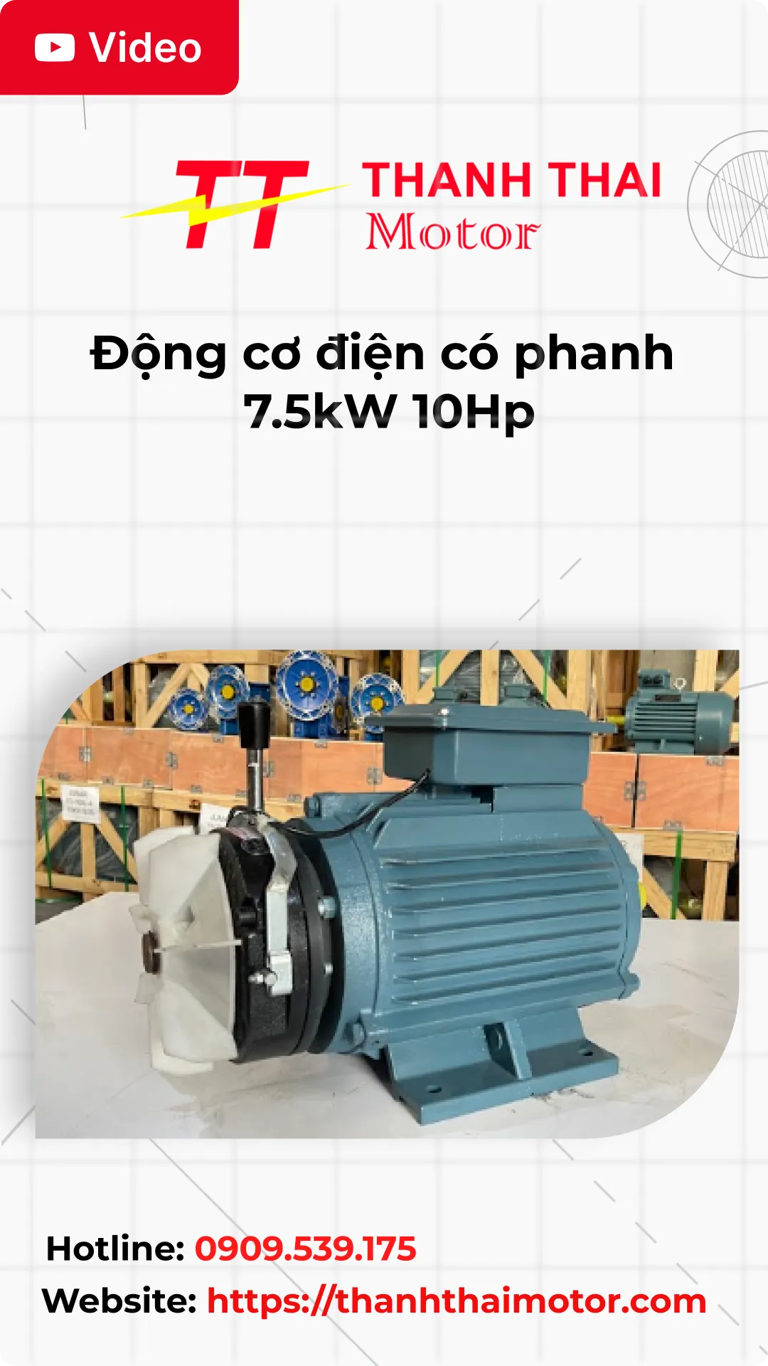 Thumb Video review động cơ điện có phanh 7.5kW 10Hp