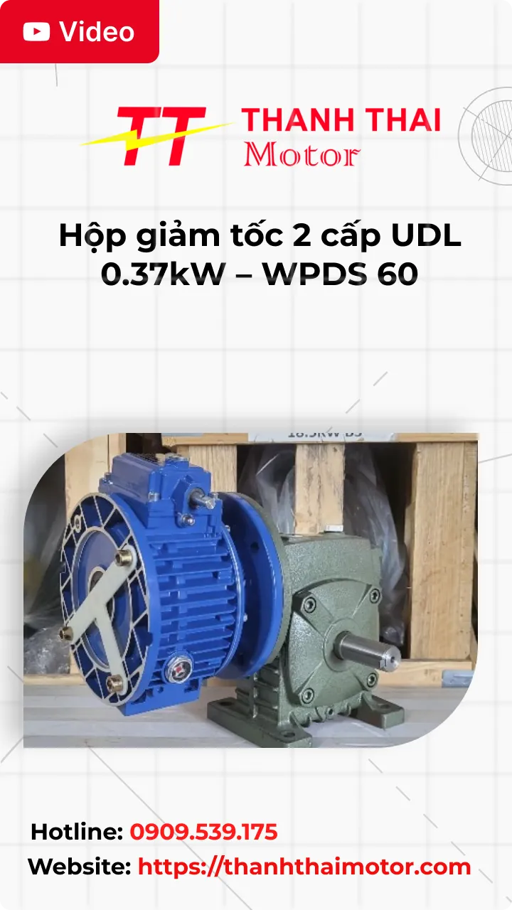 Thumb Video review hộp giảm tốc 2 cấp UDL 0.37kW – WPDS 60