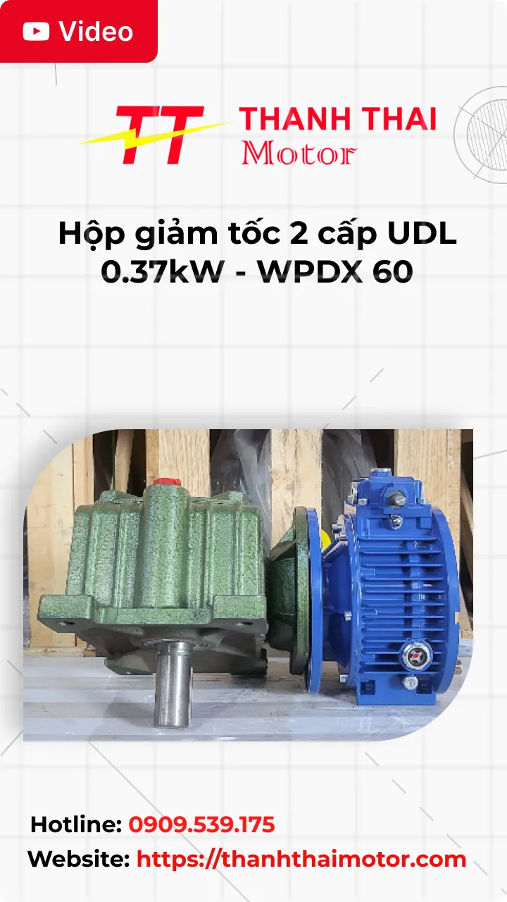 Thumb Video review hộp giảm tốc 2 cấp UDL 0.37kW - WPDX 60