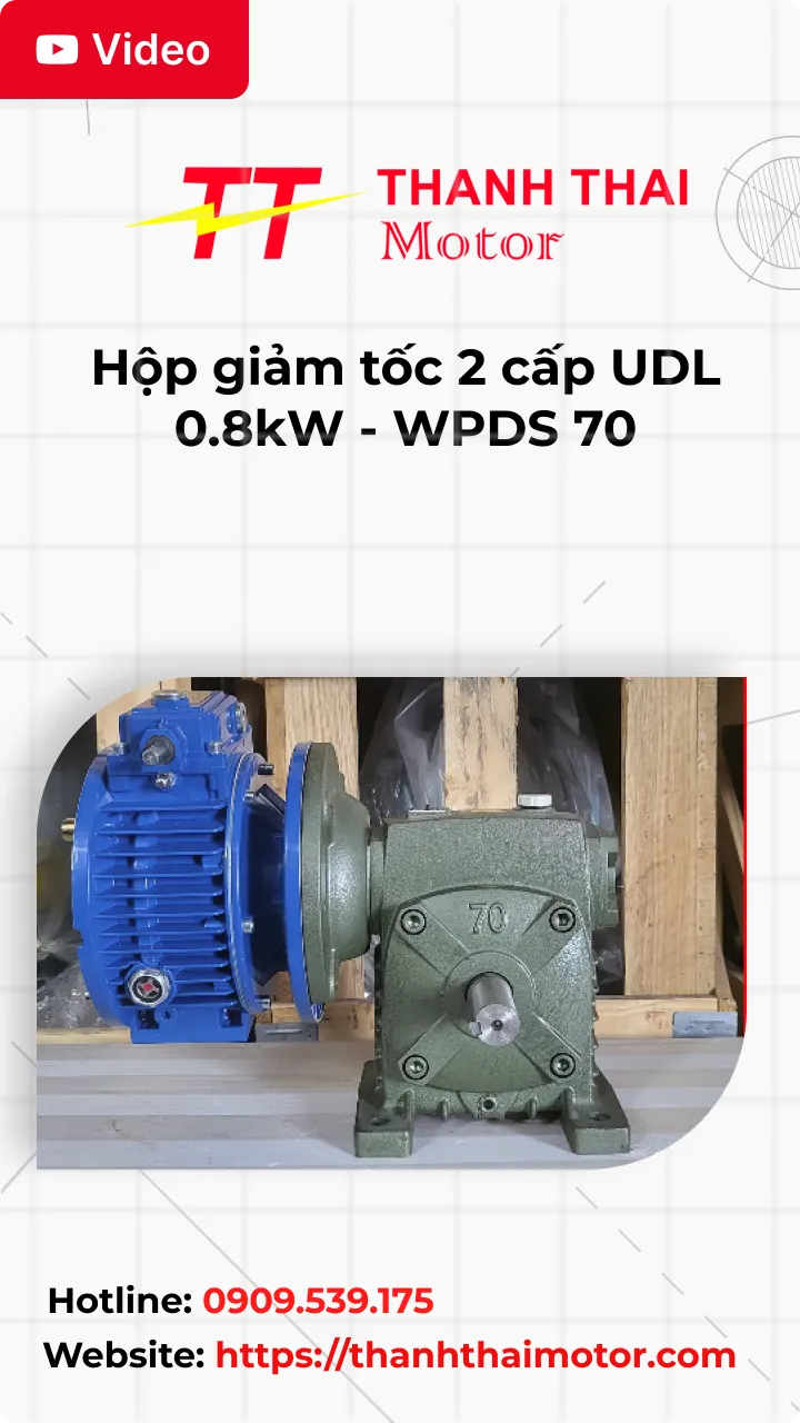 Thumb Video review hộp giảm tốc 2 cấp UDL 0.8kW - WPDS 70