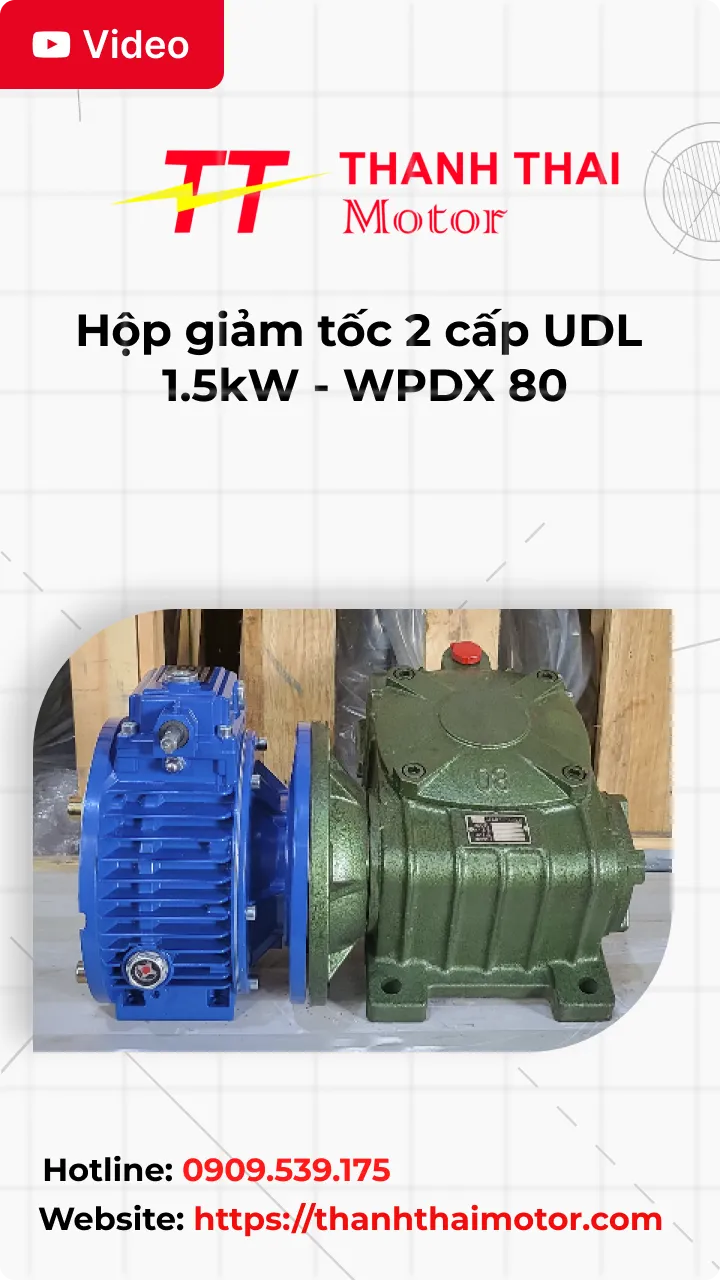 Thumb Video review hộp giảm tốc 2 cấp UDL 1.5kW - WPDX 80