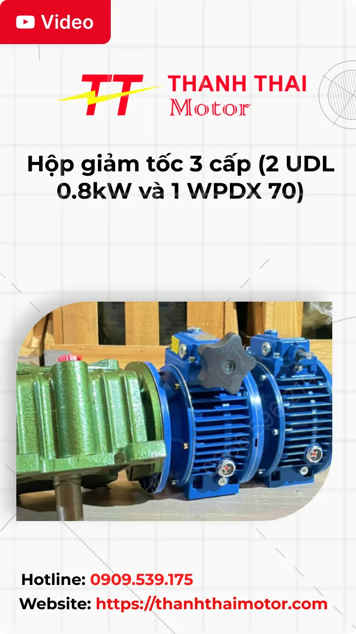 Thumb Video review hộp giảm tốc 3 cấp (2 UDL 0.8kW và 1 WPDX 70)