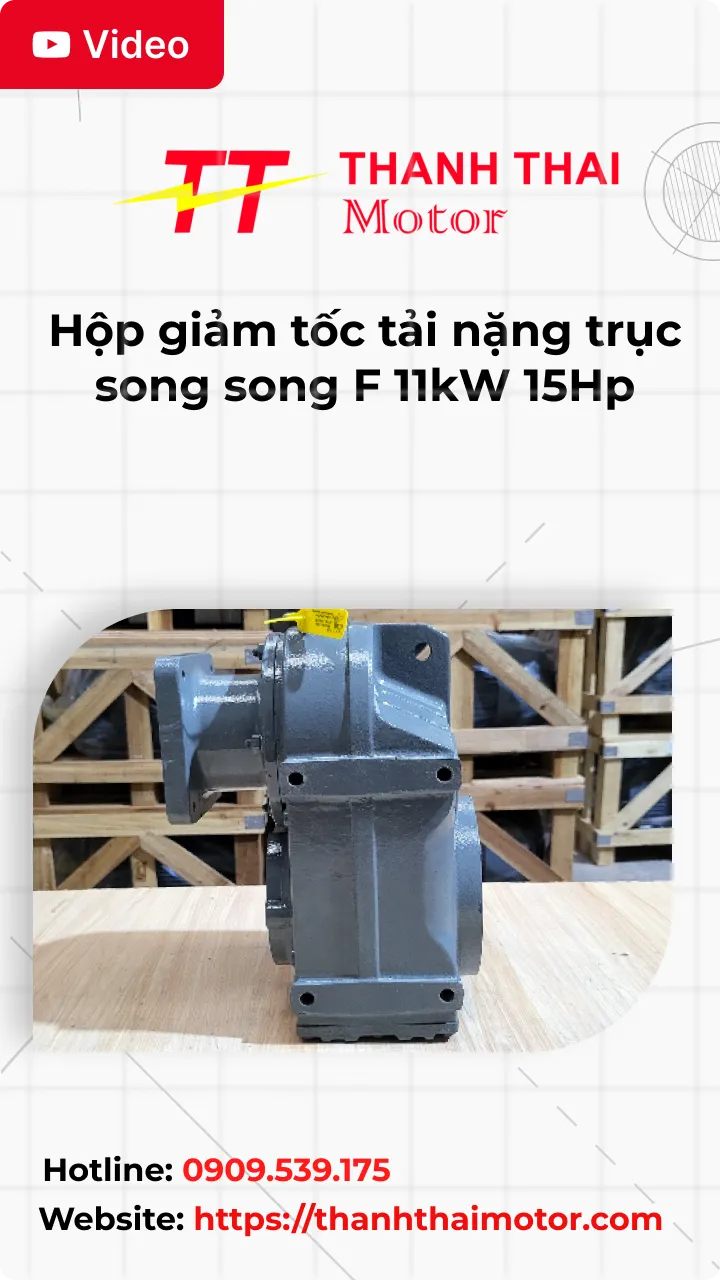 Thumb Video review hộp giảm tốc tải nặng trục song song F 11kW 15Hp
