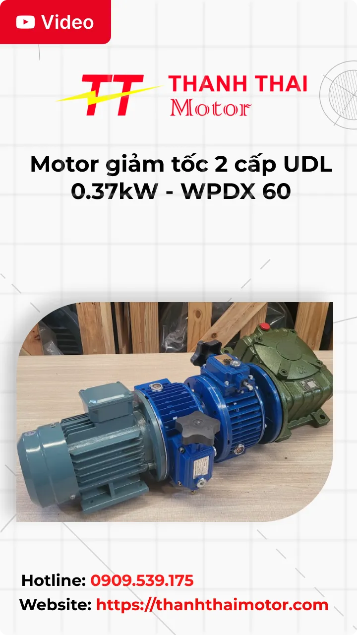 Thumb Video review motor giảm tốc 2 cấp UDL 0.37kW - WPDX 60