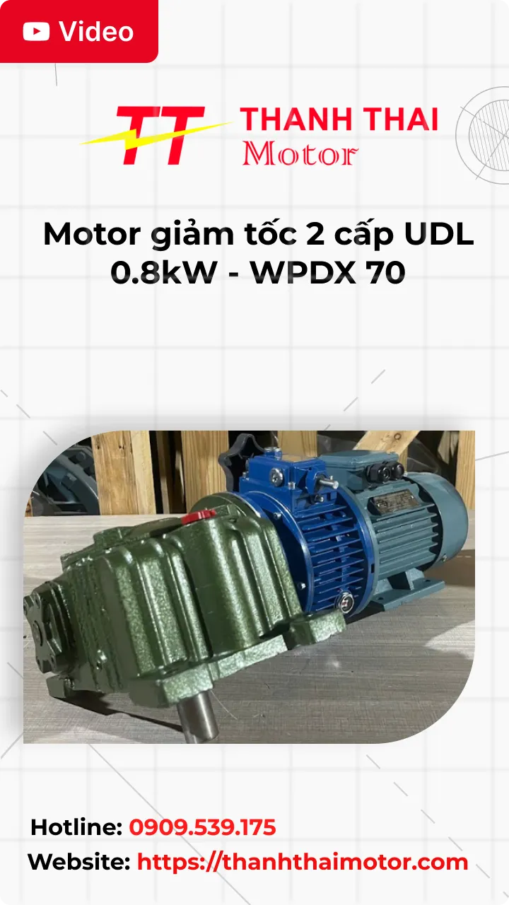 Thumb Video review motor giảm tốc 2 cấp UDL 0.8kW - WPDX 70