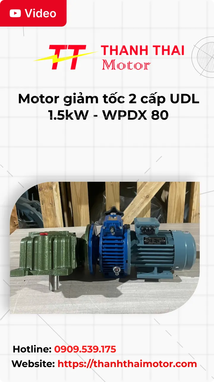 Thumb Video review motor giảm tốc 2 cấp UDL 1.5kW - WPDX 80