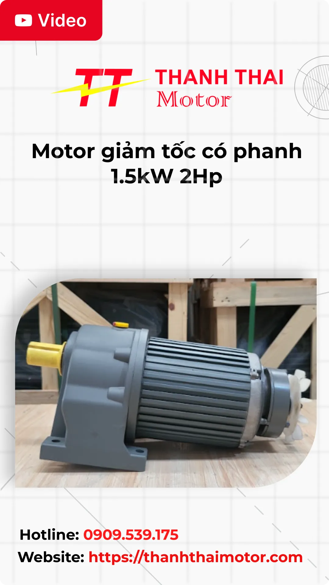 Thumb Video review motor giảm tốc có phanh 1.5kW 2Hp