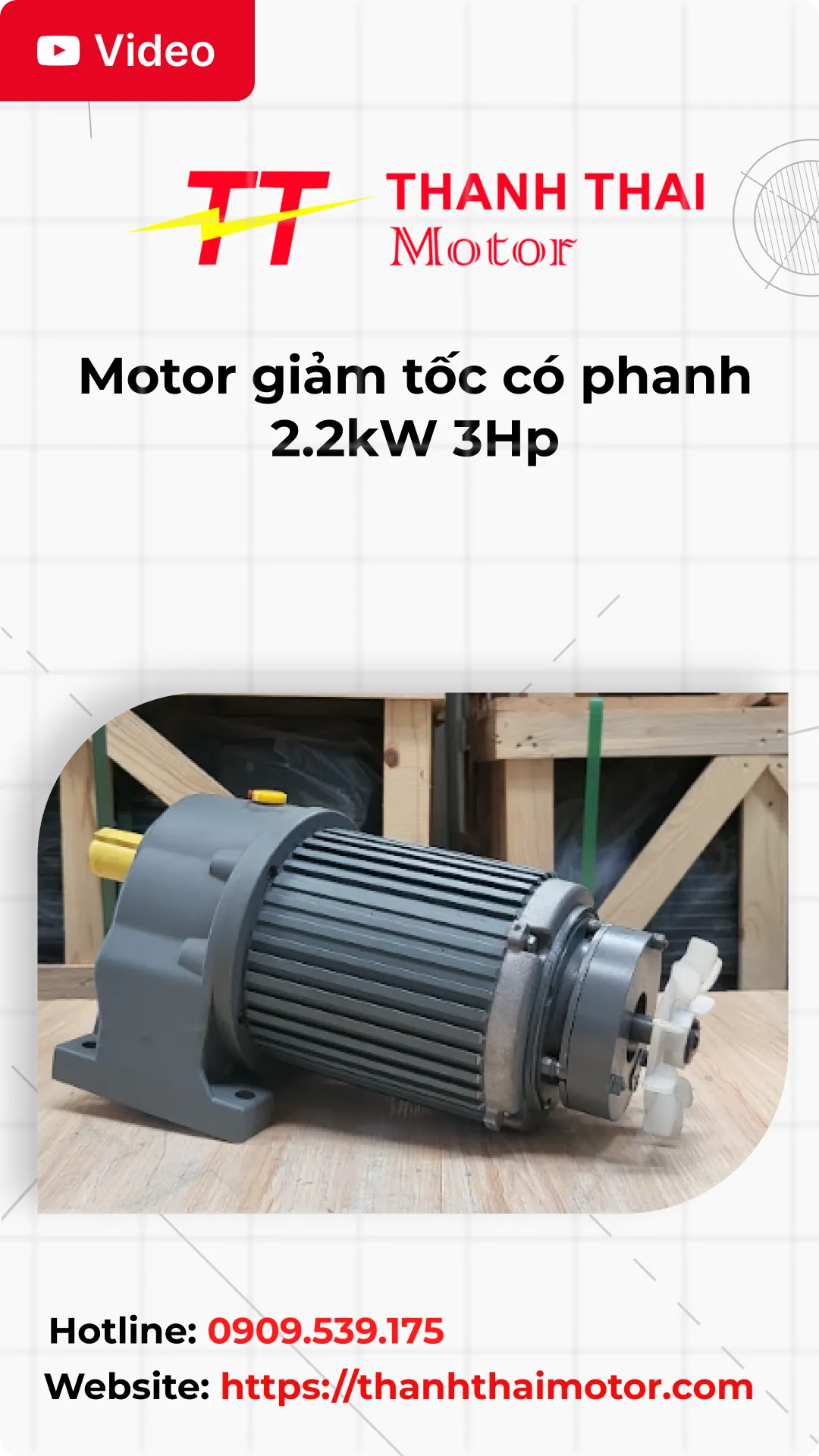 Thumb Video review motor giảm tốc có phanh 2.2kW 3Hp