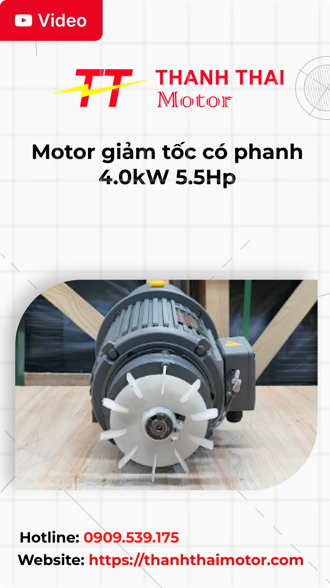 Thumb Video review motor giảm tốc có phanh 4.0kW 5.5Hp