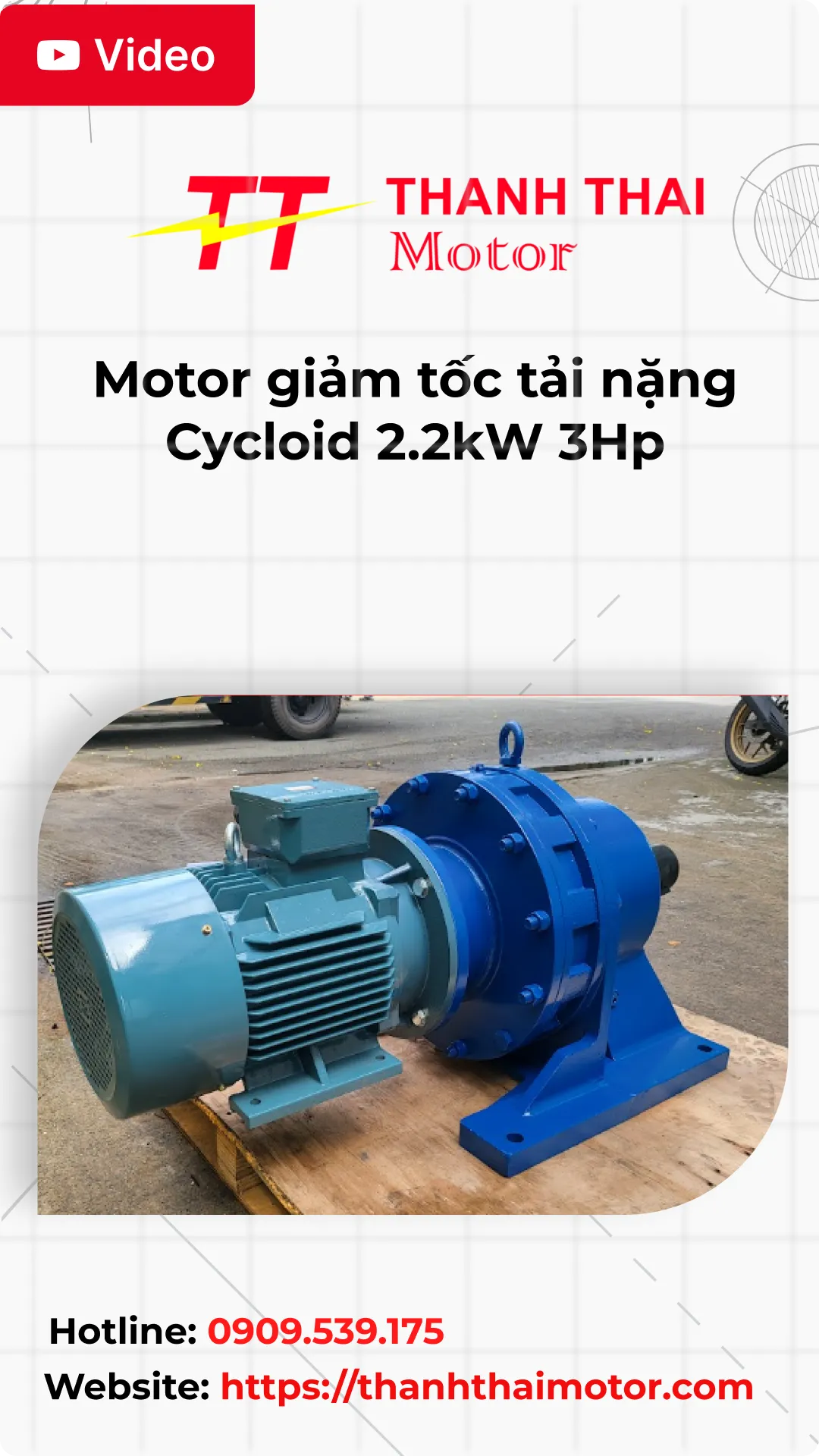 Thumb Video review motor giảm tốc tải nặng Cycloid 2.2kW 3Hp