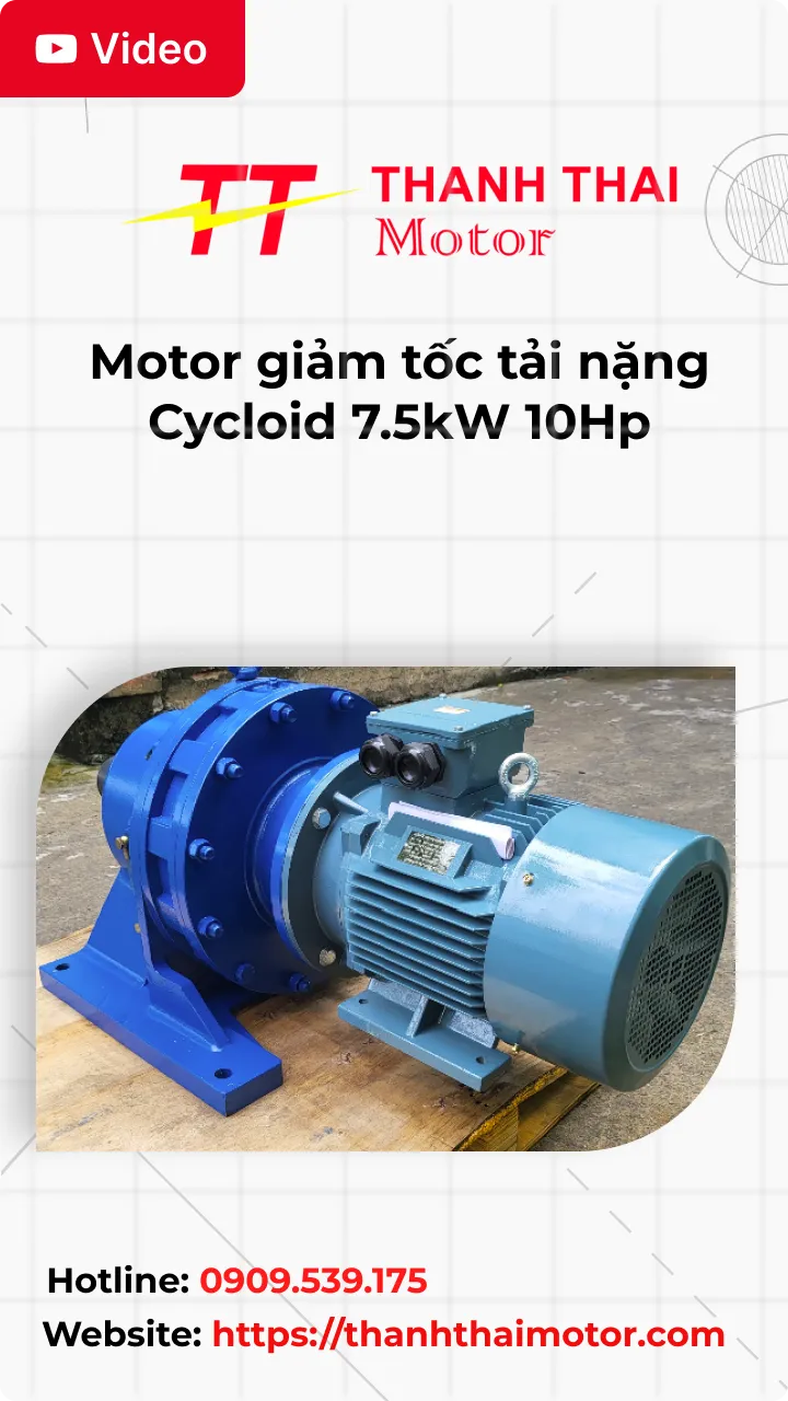 Thumb Video review motor giảm tốc tải nặng Cycloid 7.5kW 10Hp