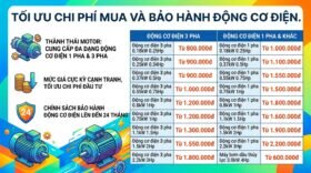 Tối ưu chi phí mua và bảo hành động cơ điện.
