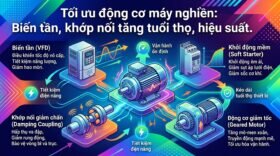 Tối ưu động cơ máy nghiền: Biến tần, khớp nối tăng tuổi thọ, hiệu suất.