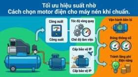 Tối ưu hiệu suất nhờ Cách chọn motor điện cho máy nén khí chuẩn.