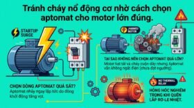Tránh cháy nổ động cơ nhờ cách chọn aptomat cho motor lớn đúng.