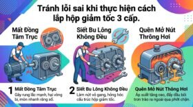 Tránh lỗi sai khi thực hiện cách lắp hộp giảm tốc 3 cấp.
