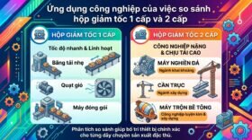 Ứng dụng công nghiệp của việc so sánh hộp giảm tốc 1 cấp và 2 cấp