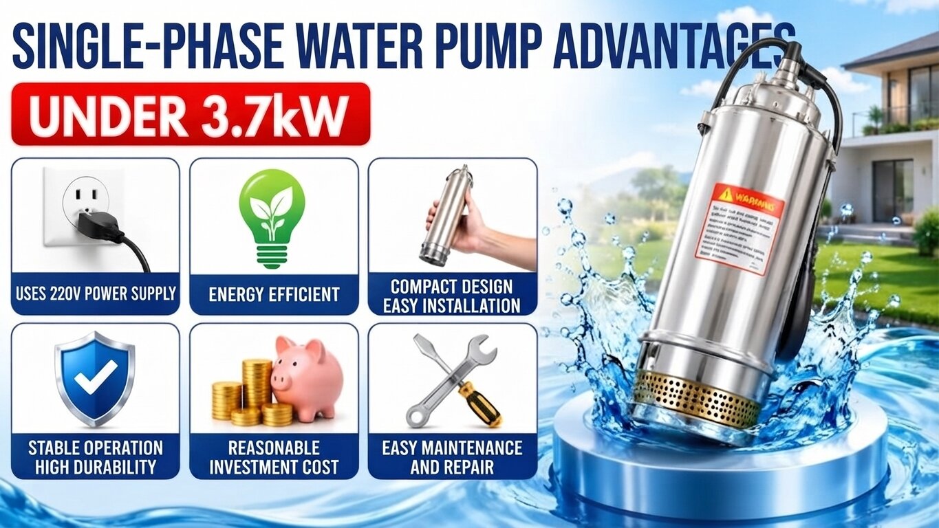 Advantages of 1-Phase water pump under 3.7kW.