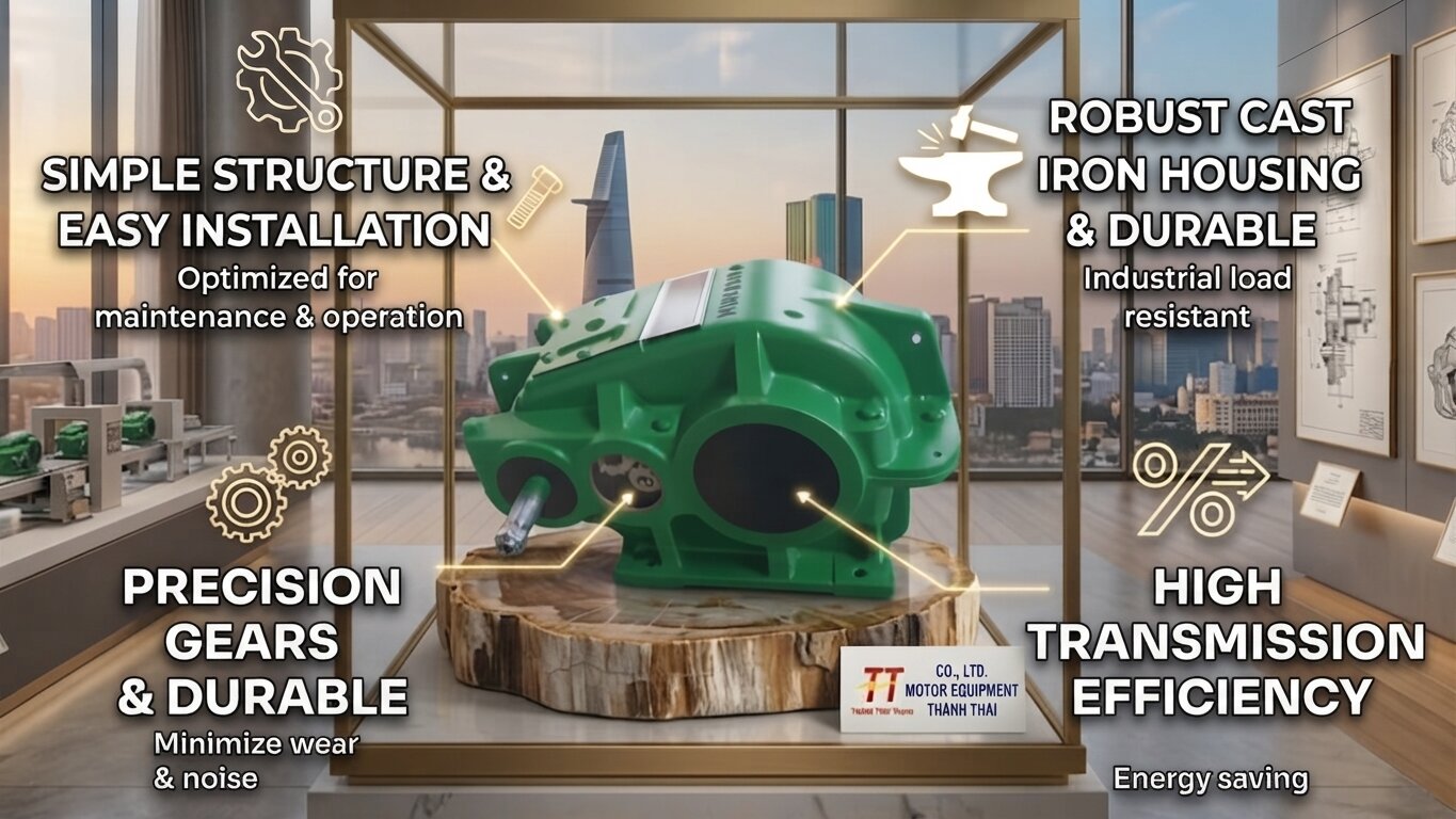 Advantages of 1-stage ZQ gearboxes.