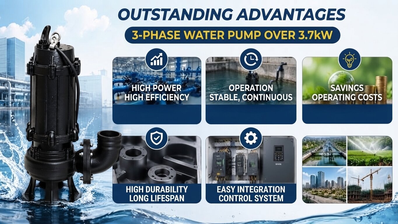 Advantages of 3-Phase Water Pump above 3.7kW.