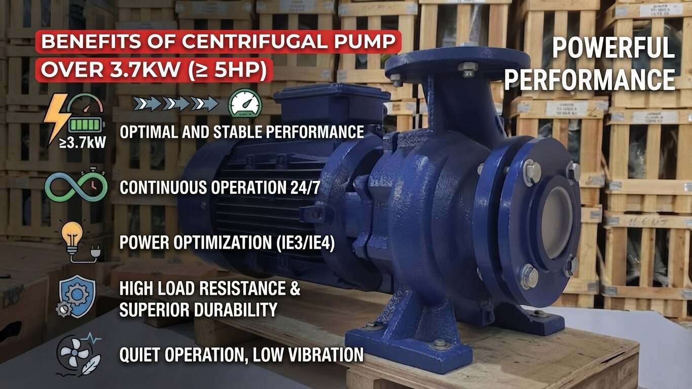 Advantages of centrifugal pump over 3.7kW.