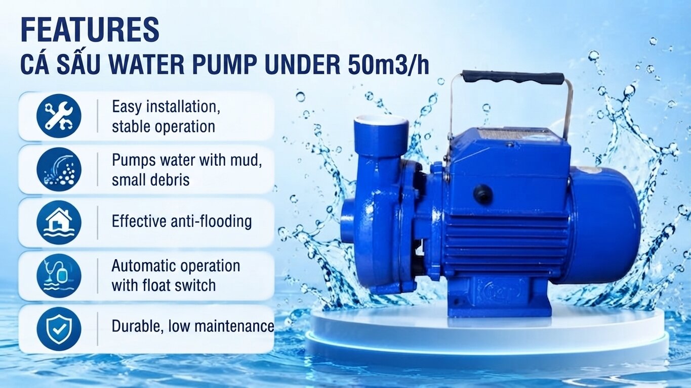 Advantages of the crocodile water pump below 50m3/h