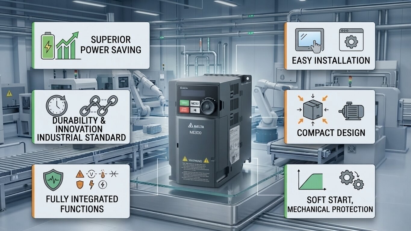 Advantages of Delta Variable Frequency Drive under 10kW.