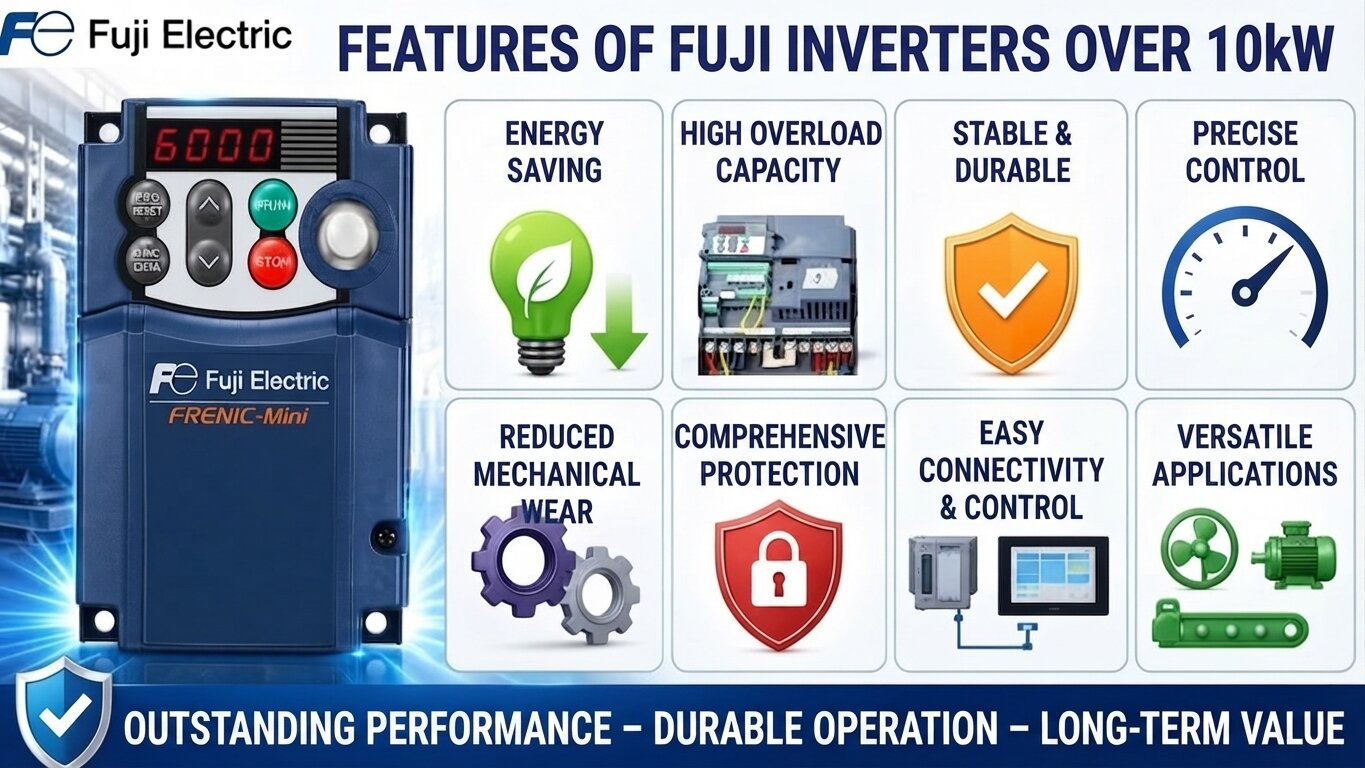 Advantages of Fuji Variable Frequency Drives over 10kW.
