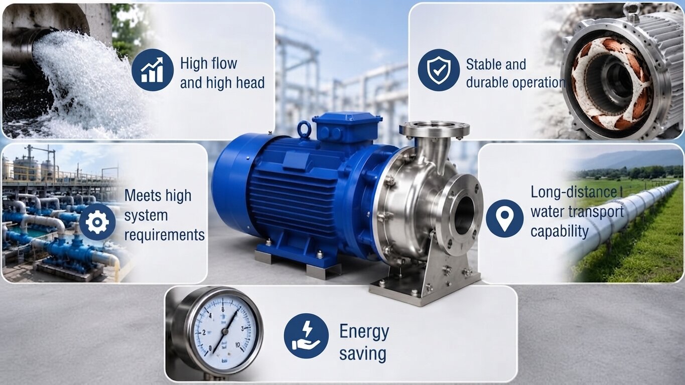 Advantages of high head water pump over 50m3/h