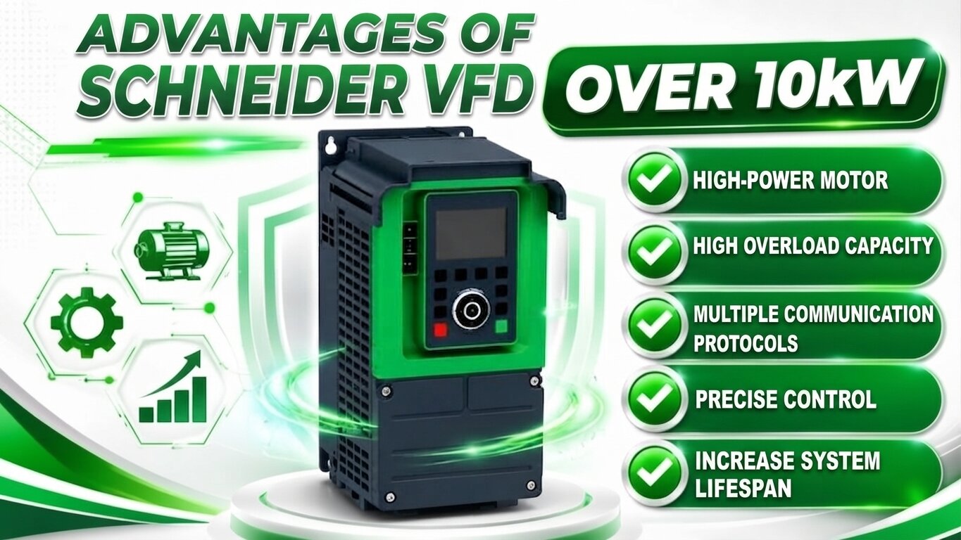 Advantages of Schneider Variable Frequency Drives above 10kW.
