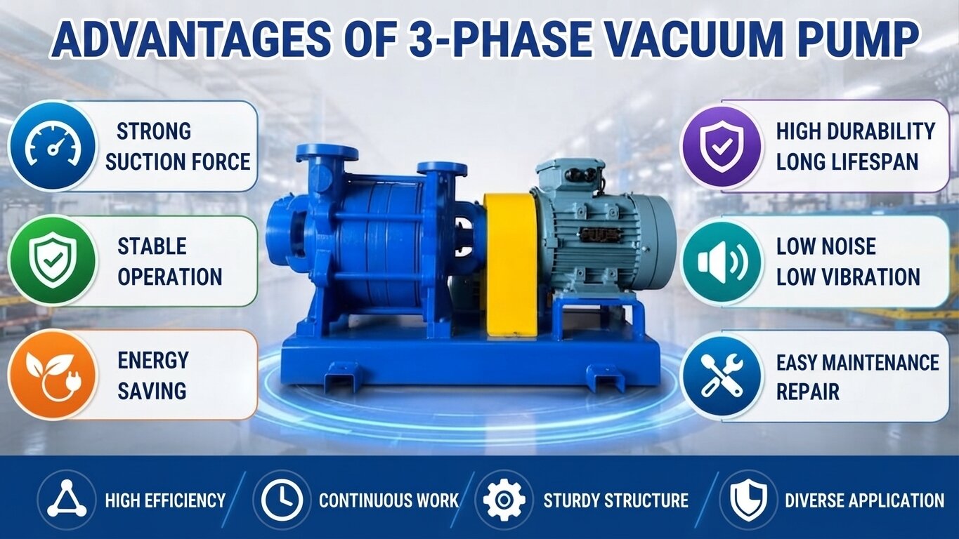 Advantages of the 3-Phase Vacuum Pump.