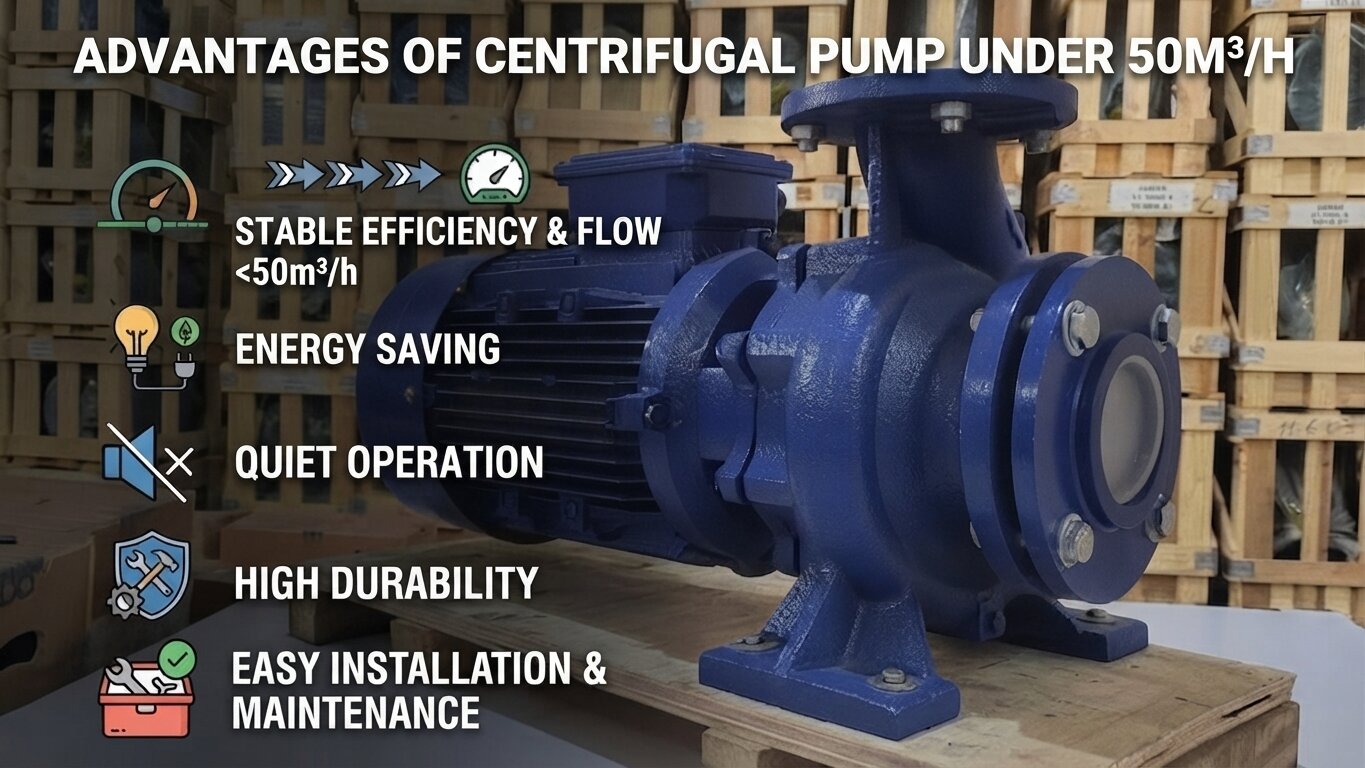 Advantages of centrifugal pump under 50m3/h.