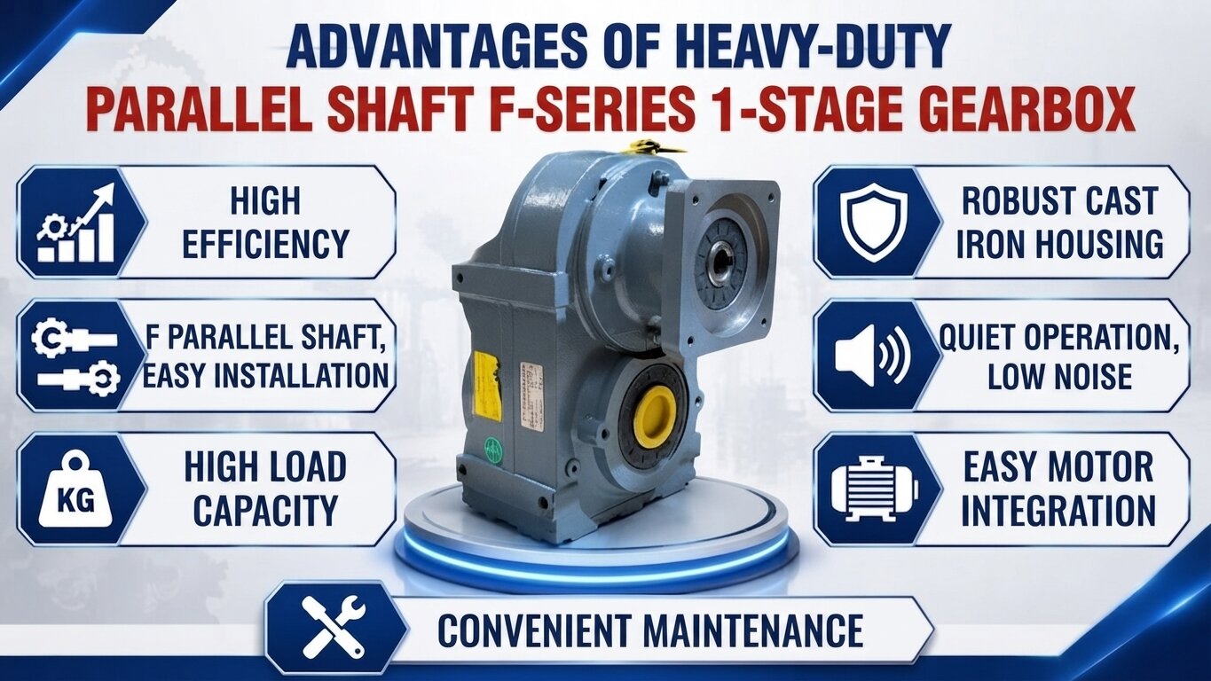 Advantages of F-Series Heavy-Duty Parallel Shaft Helical Gearbox 1-Stage.