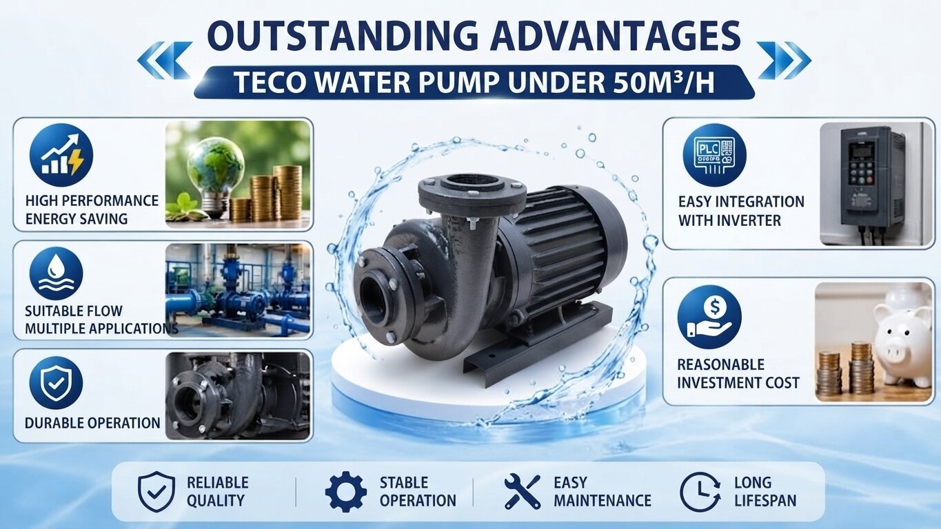 Advantages of TECO water pump under 50m3/h.