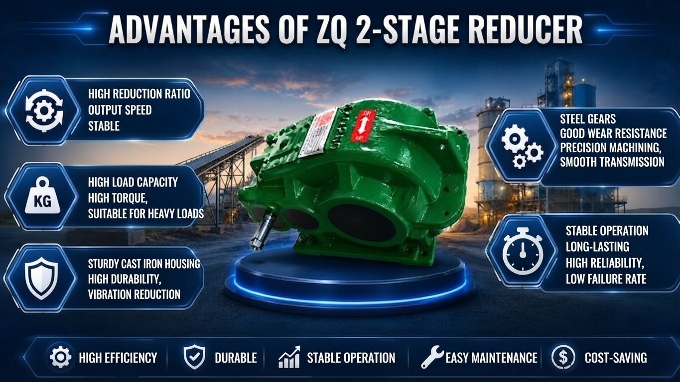 Advantages of ZQ 2-stage gearboxes.