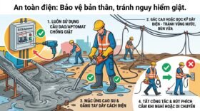 An toàn điện: Bảo vệ bản thân, tránh nguy hiểm giật.