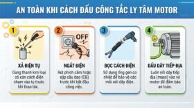 An toàn khi cách đấu công tắc ly tâm motor.